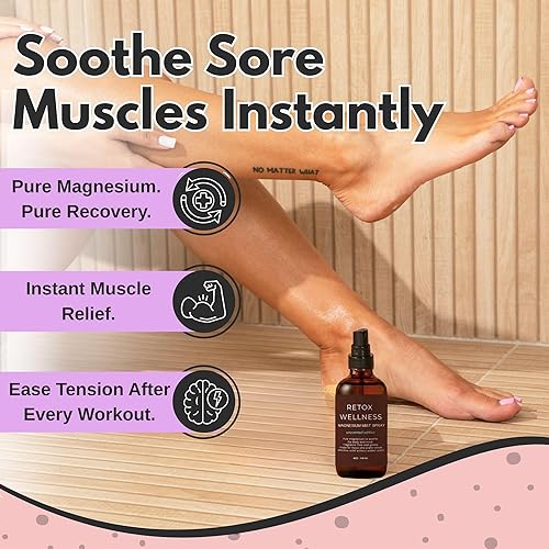 Miniatura 4 de Niebla de magnesio, sin perfume, espray de aceite de magnesio puro para calmar la rutina nocturna, spray para cuerpo y pies que refresca la piel