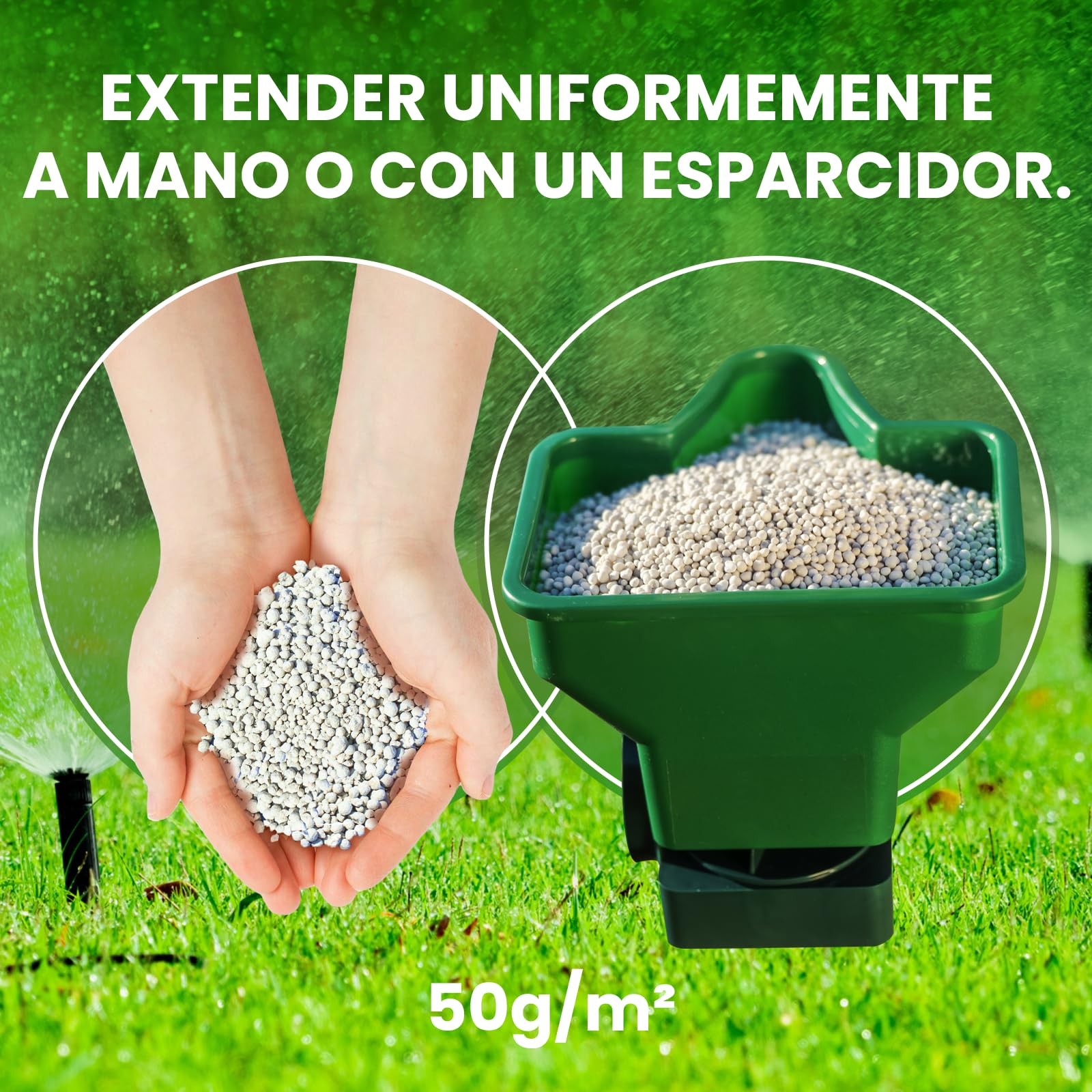 LERAVA STARTER abono césped (180 m²) - favorece el crecimiento de raíces - ideal con semillas de césped sin riesgo de quemar - refuerza la resistencia del suelo - abono para jardín natural