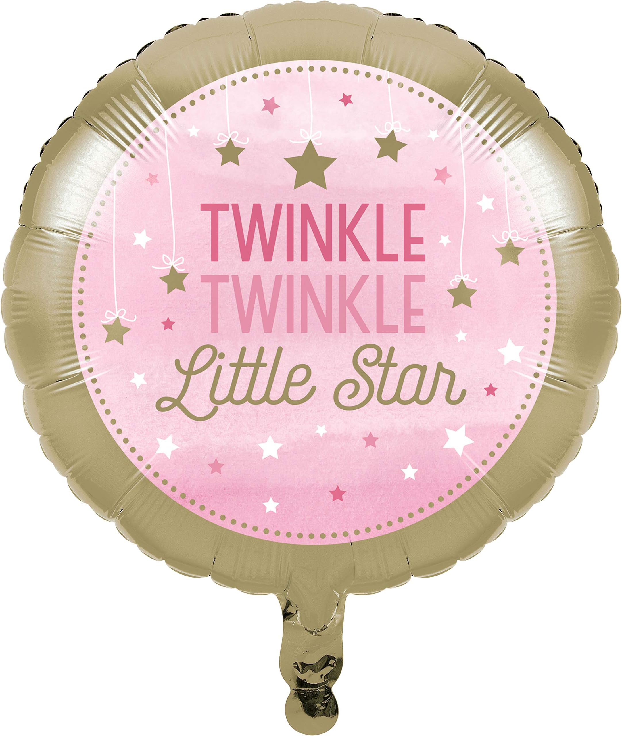 Creative Converting 322267 Twinkle Little Star Pink Foil Balloon, One Size, Multicolor