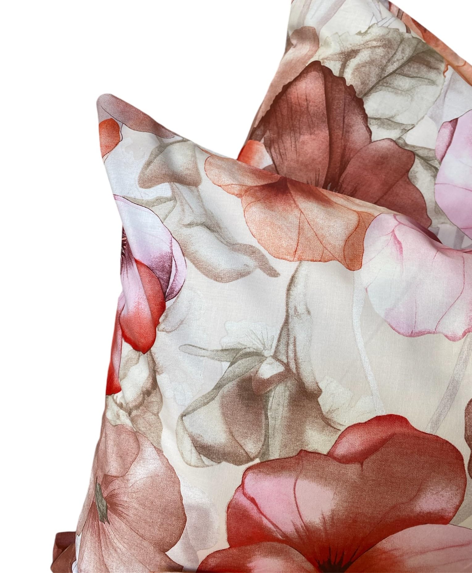 L'Emporio Casa Set Lenzuola Completo Mano Percalle di Cotone 100% Italiano Matrimoniale tessuto con effetto setato (Ely Rosa)