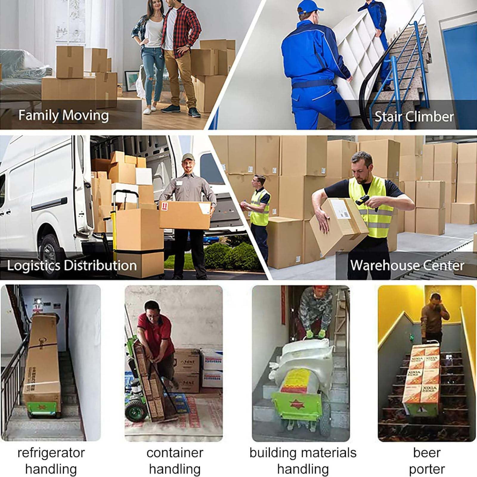 Carrello montascale Elettrico, Scale su E Giù, capacità di Carico (400kg), Batteria Rimovibile (48v/36ah), Motore Senza Spazzole da 1200w, Salva-Lavoro,001