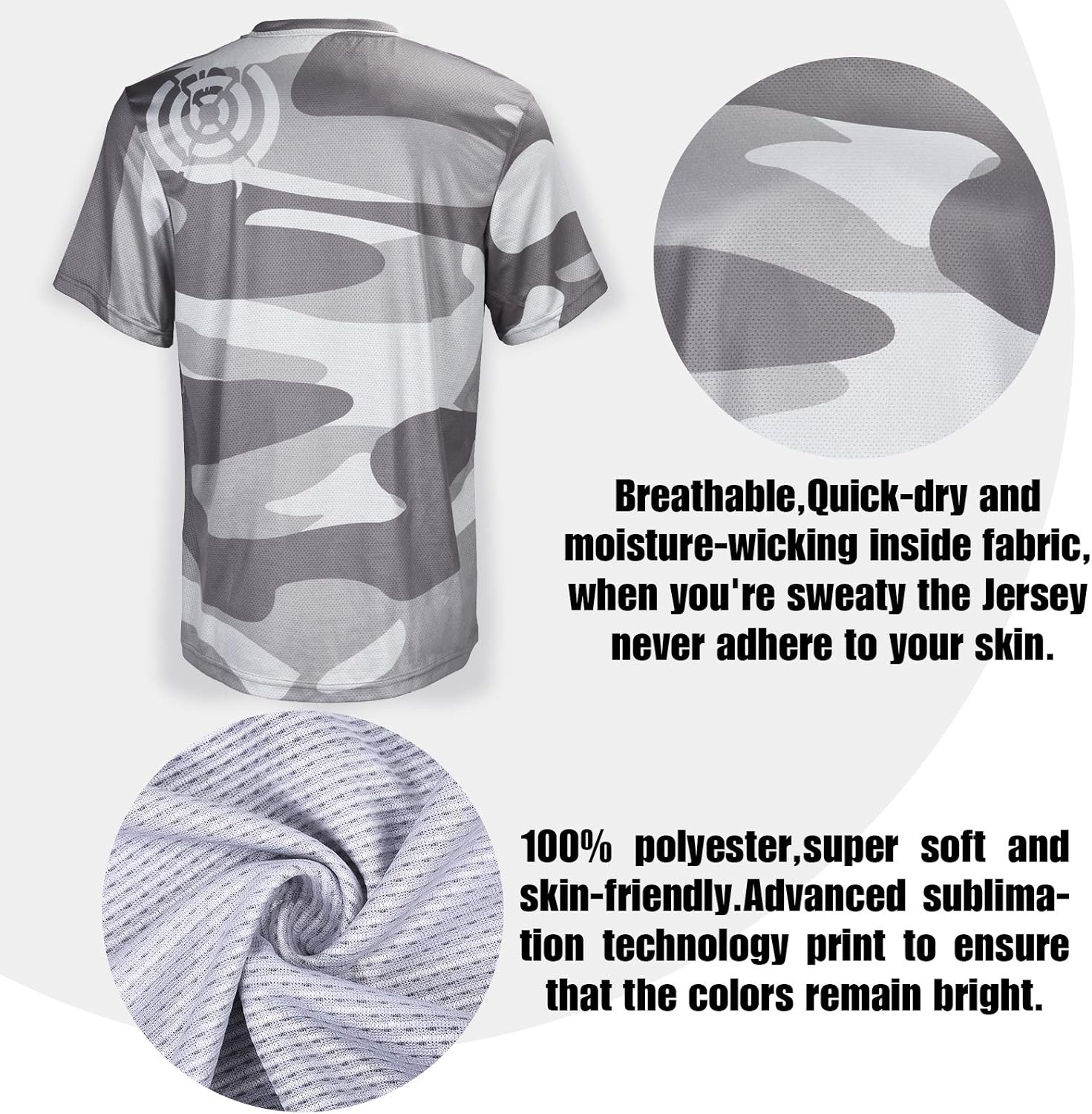 Wisdom Leaves Mens Mountain Bike Jersey Short Sleeve MTB Shirts Moisture-Wicking and Quick-Dry - Image 6