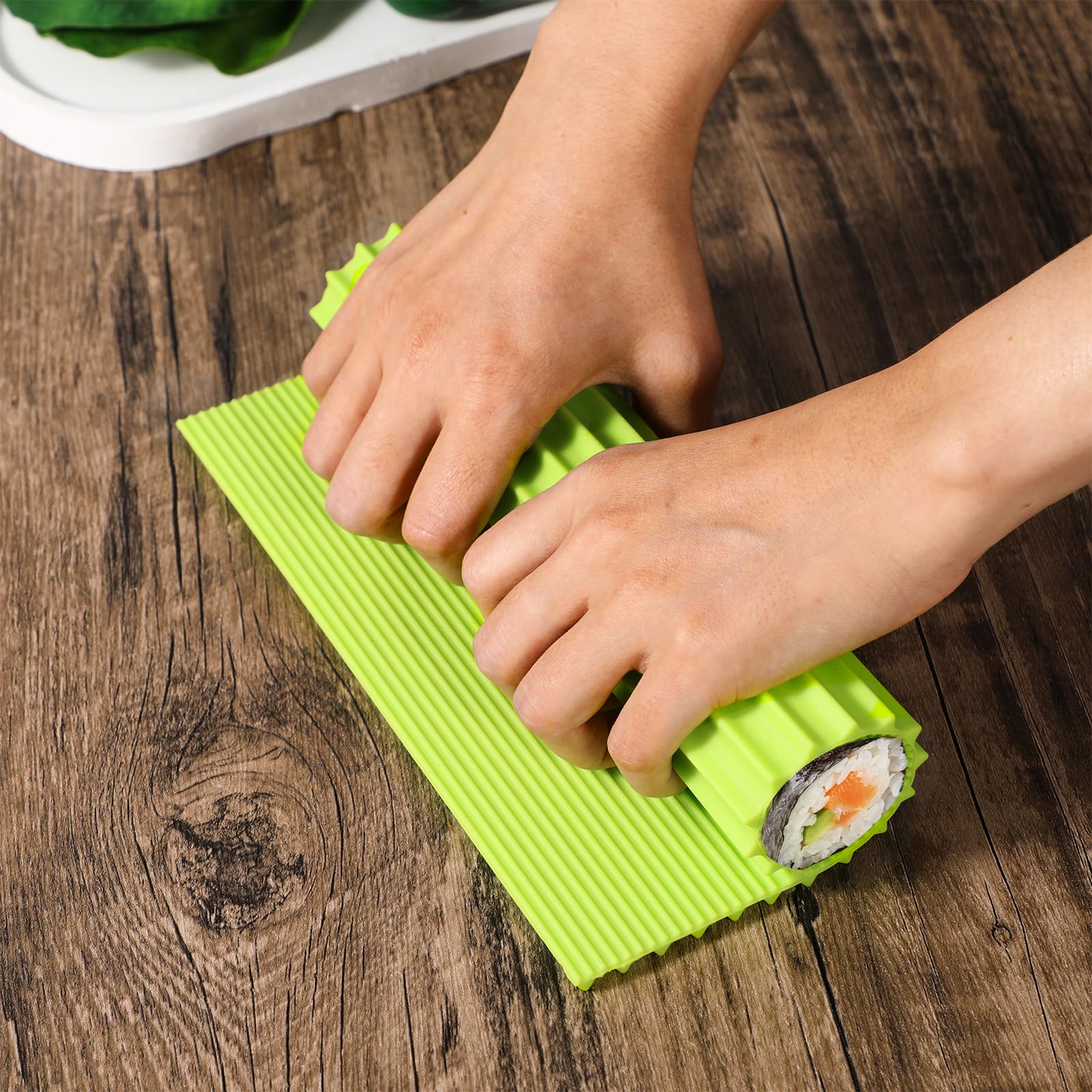Zestaw do robienia sushi, silikonowa mata do sushi, kuchenna mata do sushi, mata do toczenia sushi dla początkujących dzieci sushi, nieprzywierająca japońska mata do sushi wielokrotnego użytku