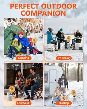 Breeze Touch 15,000 BTU Single Tank Top Propane Outdoor Heater, Propane Radiant Heater with 3 Heating Modes, Shut-off Valve and Tip-over Switch for Camping, Fishing, Garage, Patio