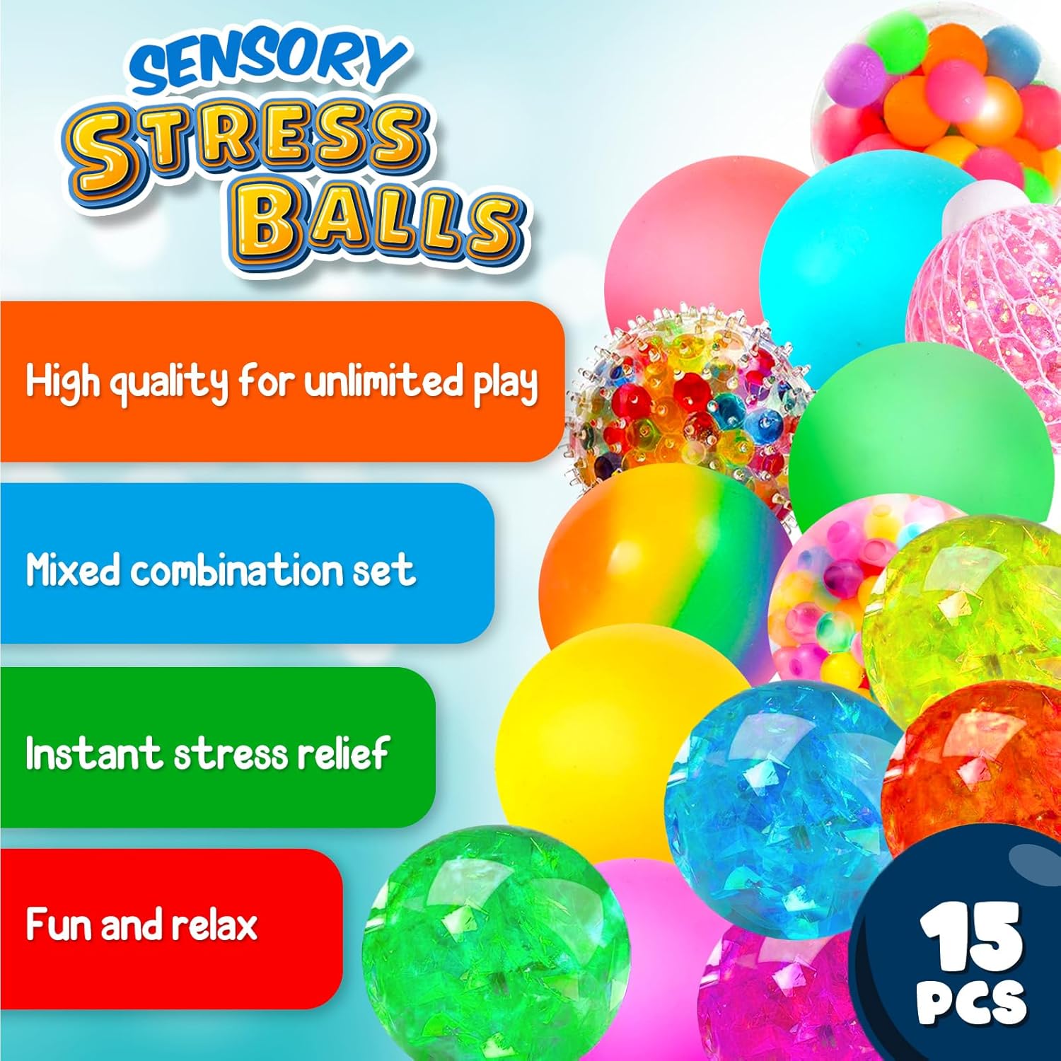 Sensory Stress Balls 15 Pack Fidget Toys for Hong Kong Ubuy