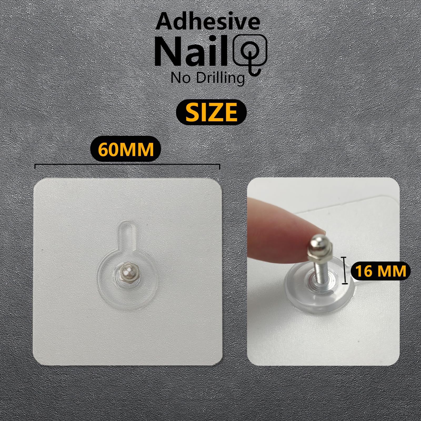 Set di 24 Viti Adesive Extra Forti, Ganci da Parete Autoadesivi Senza Foratura per Piastrelle, Trasparenti e Impermeabili, per Appendere Quadri, Poster, Decorazioni in Bagno, Cucina e Ripostiglio
