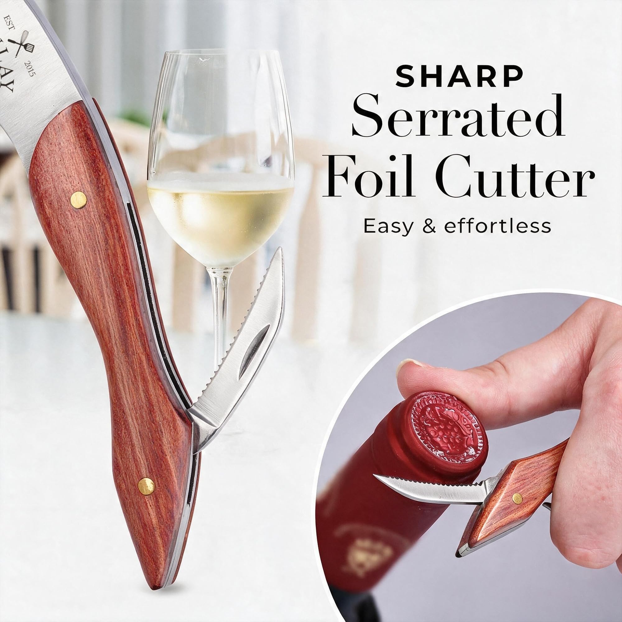 Zulay Kitchen Corkscrew: Premium Wine Opener -4
