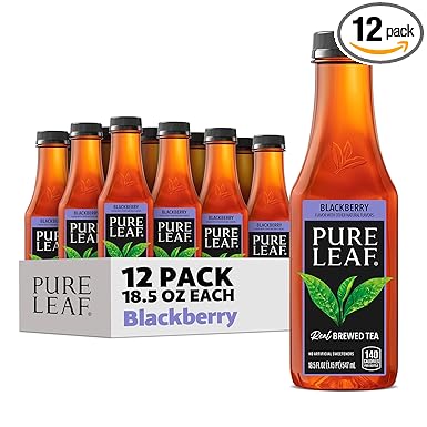 Pure Leaf Iced Tea, Blackberry, 18.5 Fl Oz Bottles (Pack of 12)