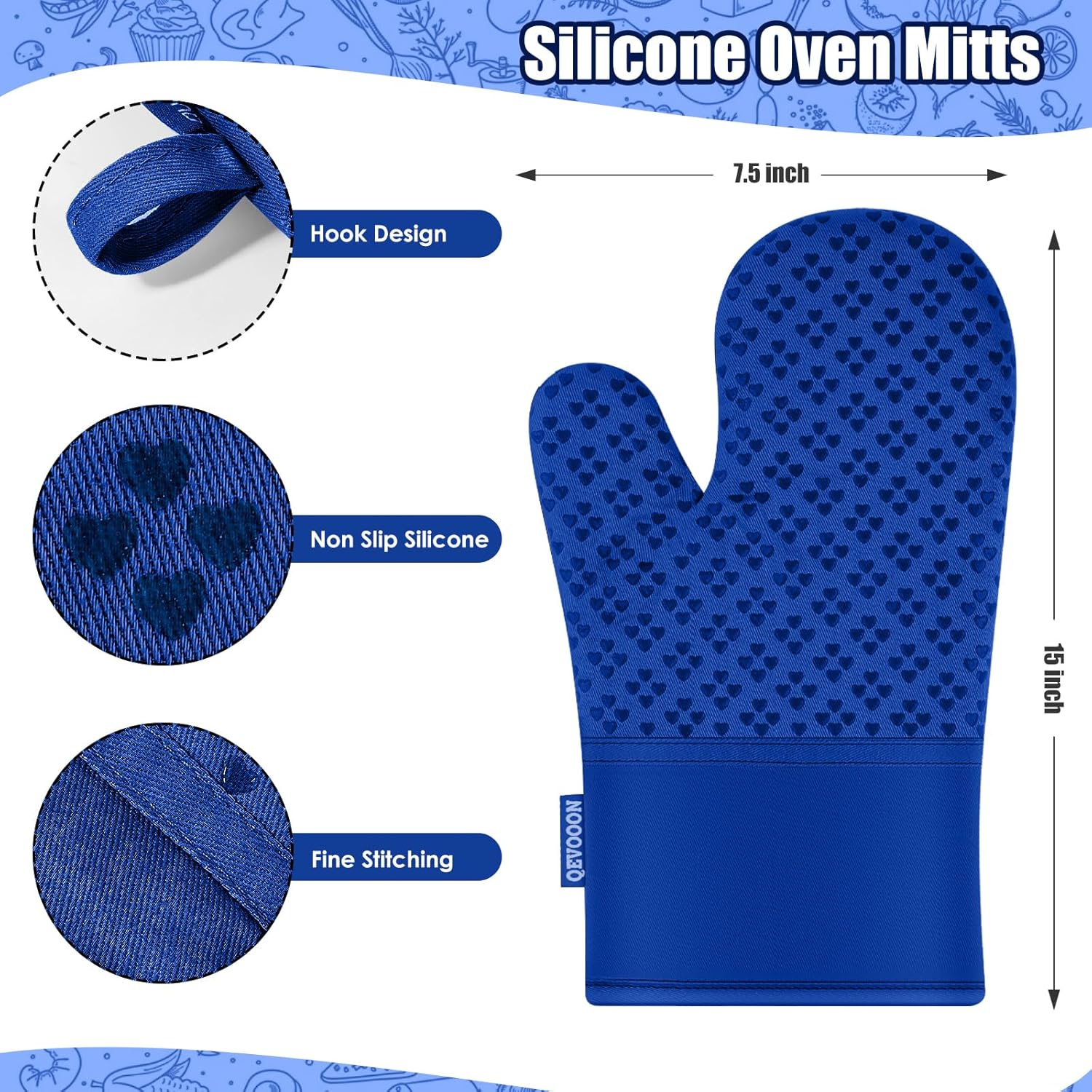 Dish Towels and Dishcloths with Oven Mitts Sets- 100% Cotton Tea Towels for Kitchen- 500 F Heat Resistant Oven Mittens 7.5"x12", Durable Dish Cloths 11.8"x11.8", Absorbent Dish Towels 13.5"x24"