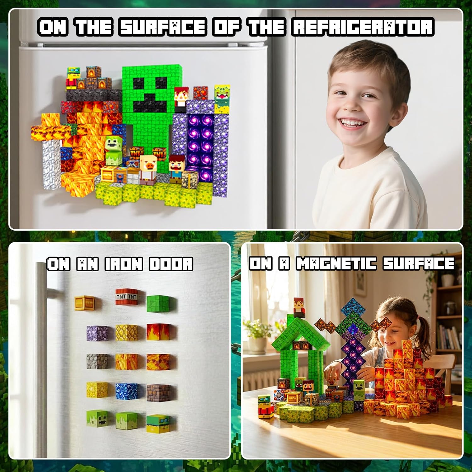 Magnetic Building Blocks, STEM Toys Educational Magnet Cubes for Kids Ages 4-12 (Lava Portal-300pcs)