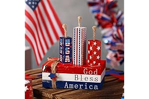 Jetec 4th of July Coasters Set of 4: Red, White, and Blue Americana Home Decor