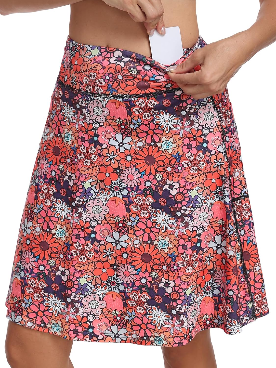 KORALHY Golf Skorts for Women 20" Knee Length Skirt with Built-in Shorts & 4 Pockets for Tennis, Athletic, Casual Wear - Image 3