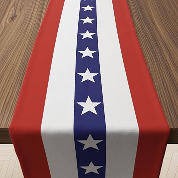 4th of July Decorations - Patriotic USA Stars Table Runner for 250th Anniversary Merchandise | Fourth of July Accessories for Memorial Day Home Indoor Outdoor