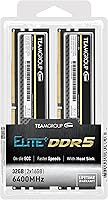 Vista 7 de TEAMGROUP Elite Plus DDR5 32 GB (2 x 16 GB) 6400 MHz PC5-51200 CL52 sin búfer sin ECC 1.1V UDIMM 288 pines Módulo de memoria de escritorio Ram Negro