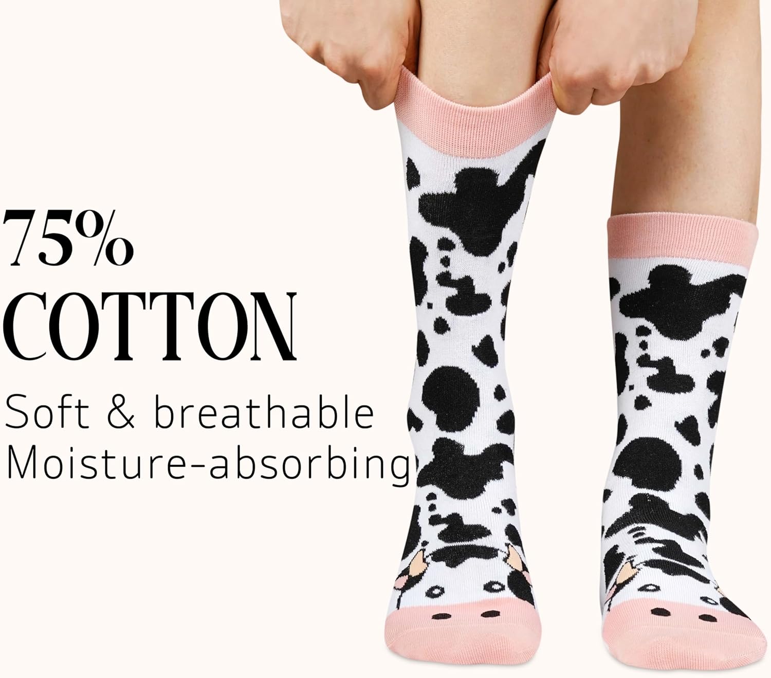 InnoBeta Cow Print Gifts Socks for Women - Gifts for Cow lovers, One Size - Image 2