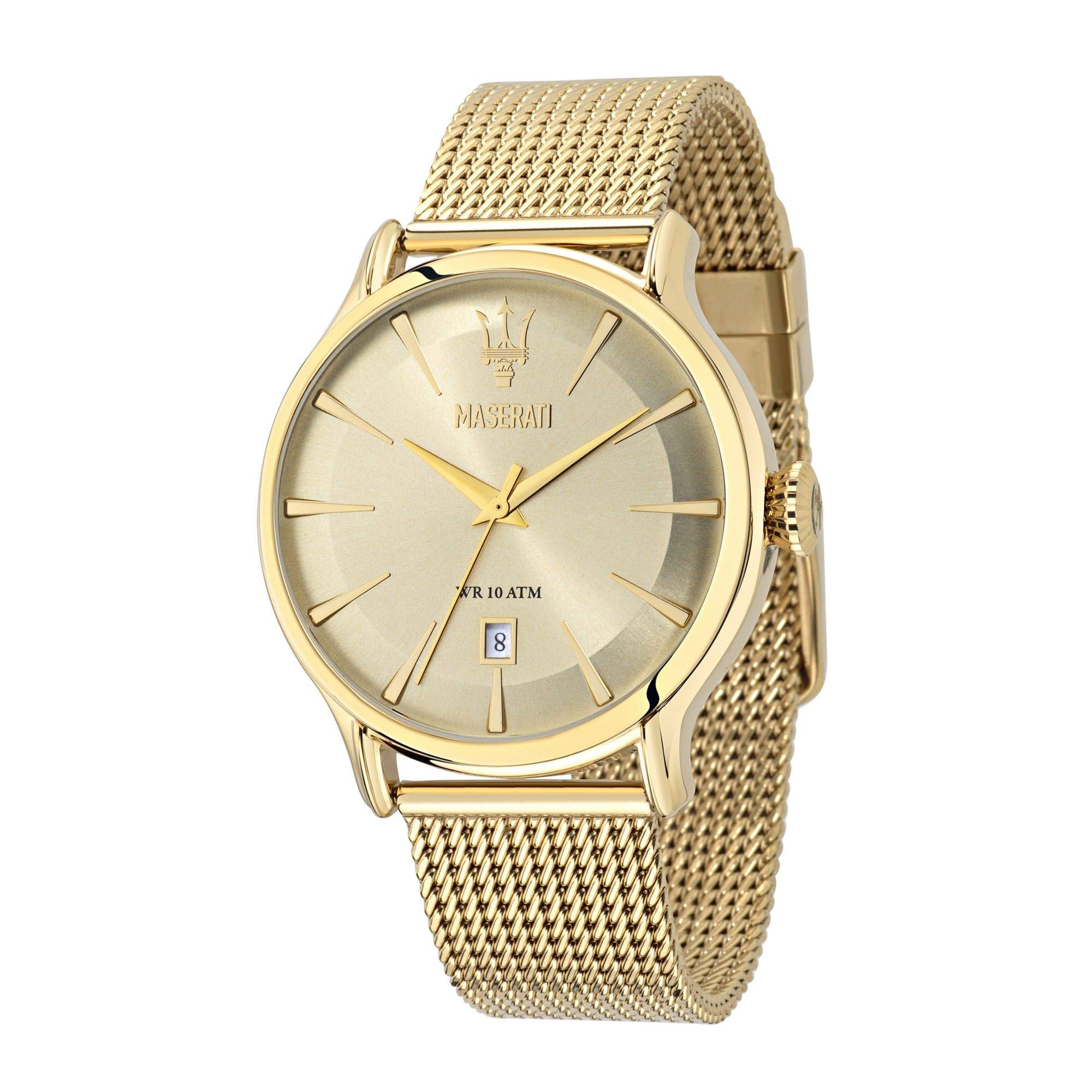 MaseratiReloj para Hombre, Colección Epoca, Movimiento de Cuarzo, Solo Tiempo con Fecha, en Acero, PVD Oro - R8853118003