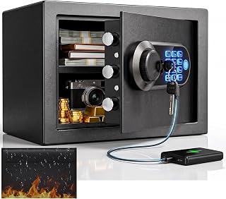 25L Kleiner biometrischer Safe mit feuerfester Tasche, Fingerabdruck Home