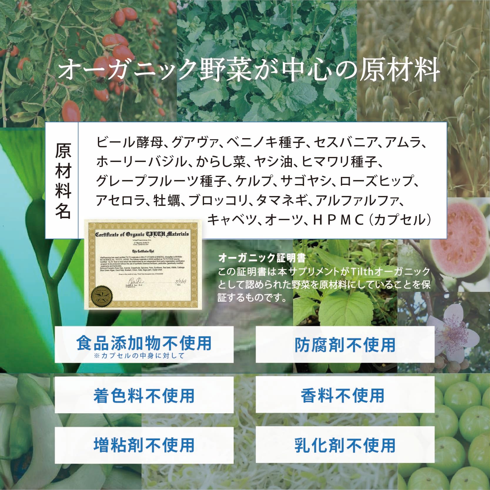 Amazon | マルチミネラルビタミン（180粒）天然 マグネシウム