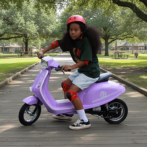 Miniatura 7 de Motocicleta para niños, motocicleta eléctrica de 2 ruedas para niñas de 8 a 14 años, juguetes de paseo de 24 V con música, historia, faro, 3