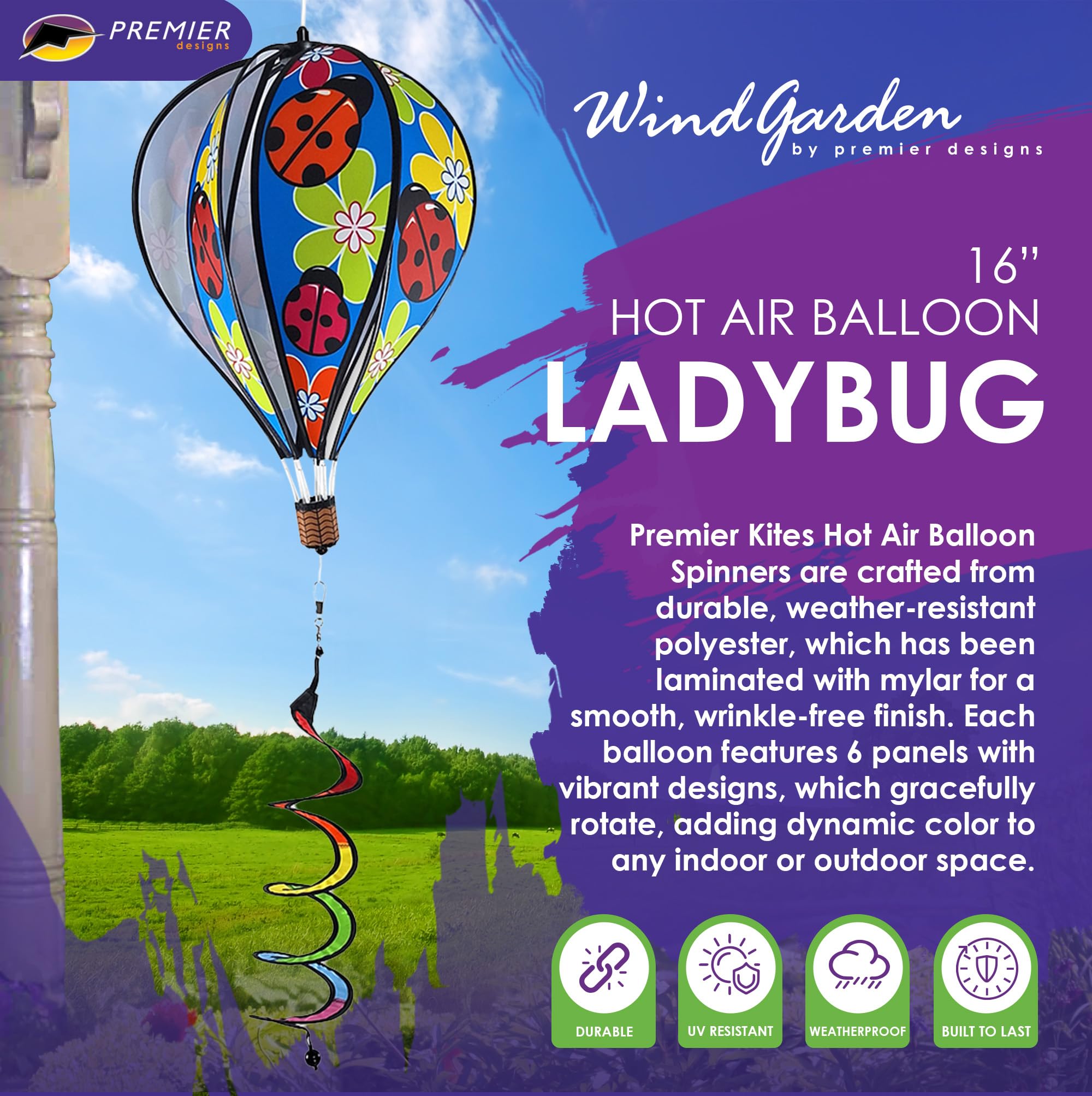 Hot Air Balloon Hanging Garden Spinner 16