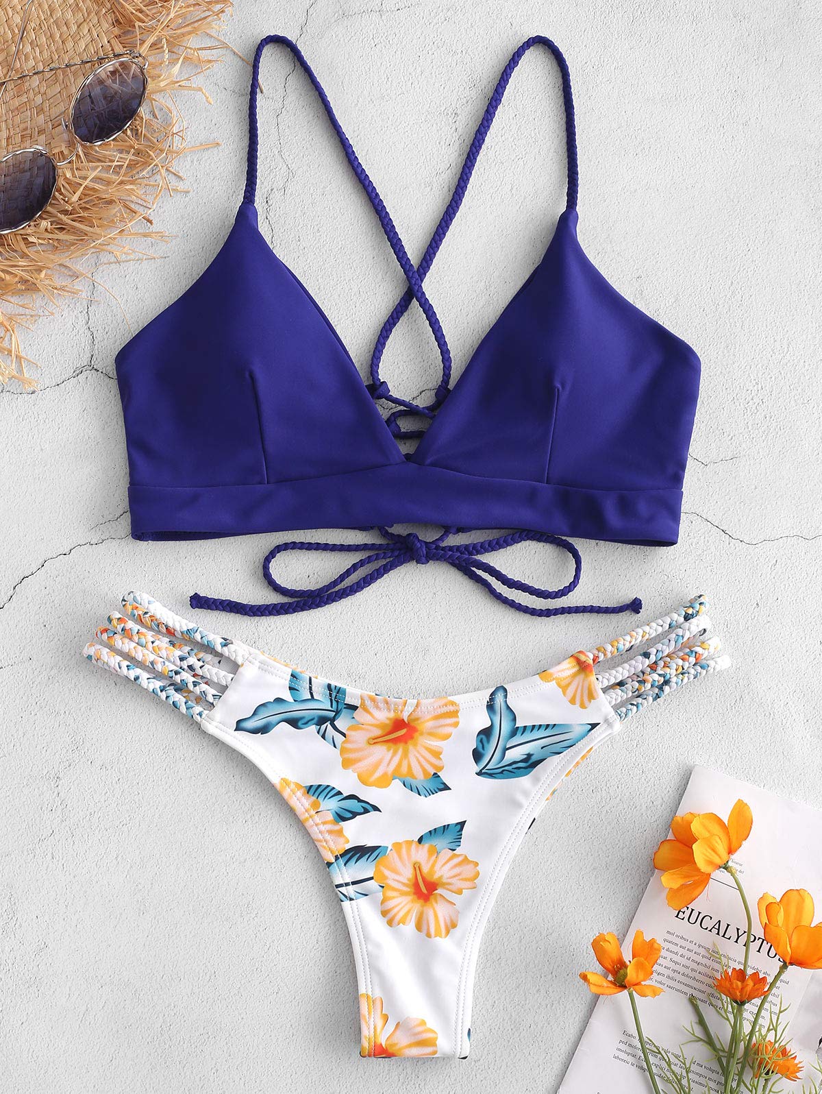 Two Piece Swimsuit High V Neck SEAUR Girls' Two Piece Bikini Set
