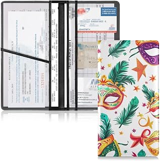 Magic Face Mask Car Registration and Insurance Card Holder, Leather Glove Box Organizer, Multi-color Car Registration Holder for Women Men