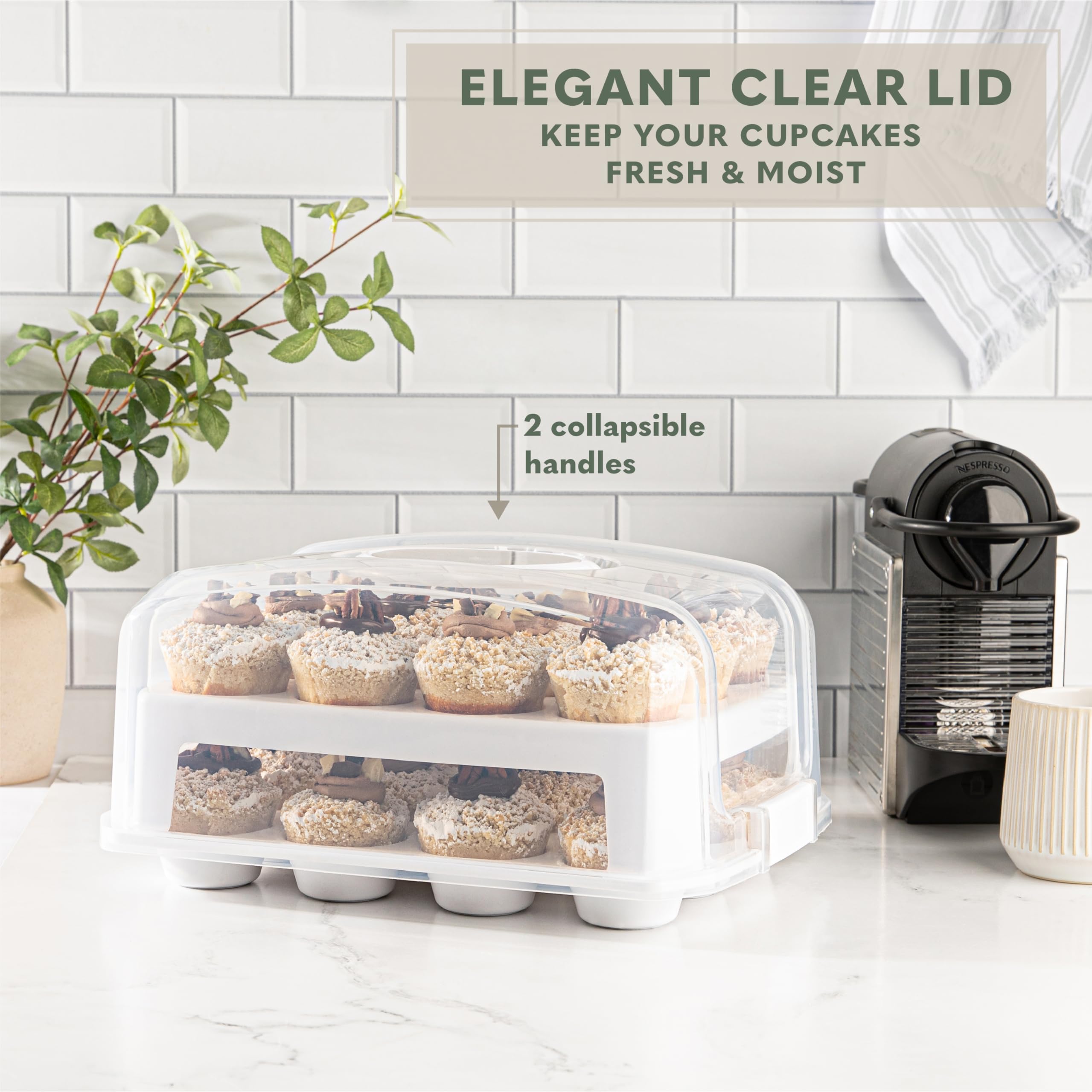 Cupcake-houder 4 niveaus, 48 cupcakesleuf, elk vak kan gedemonteerd
