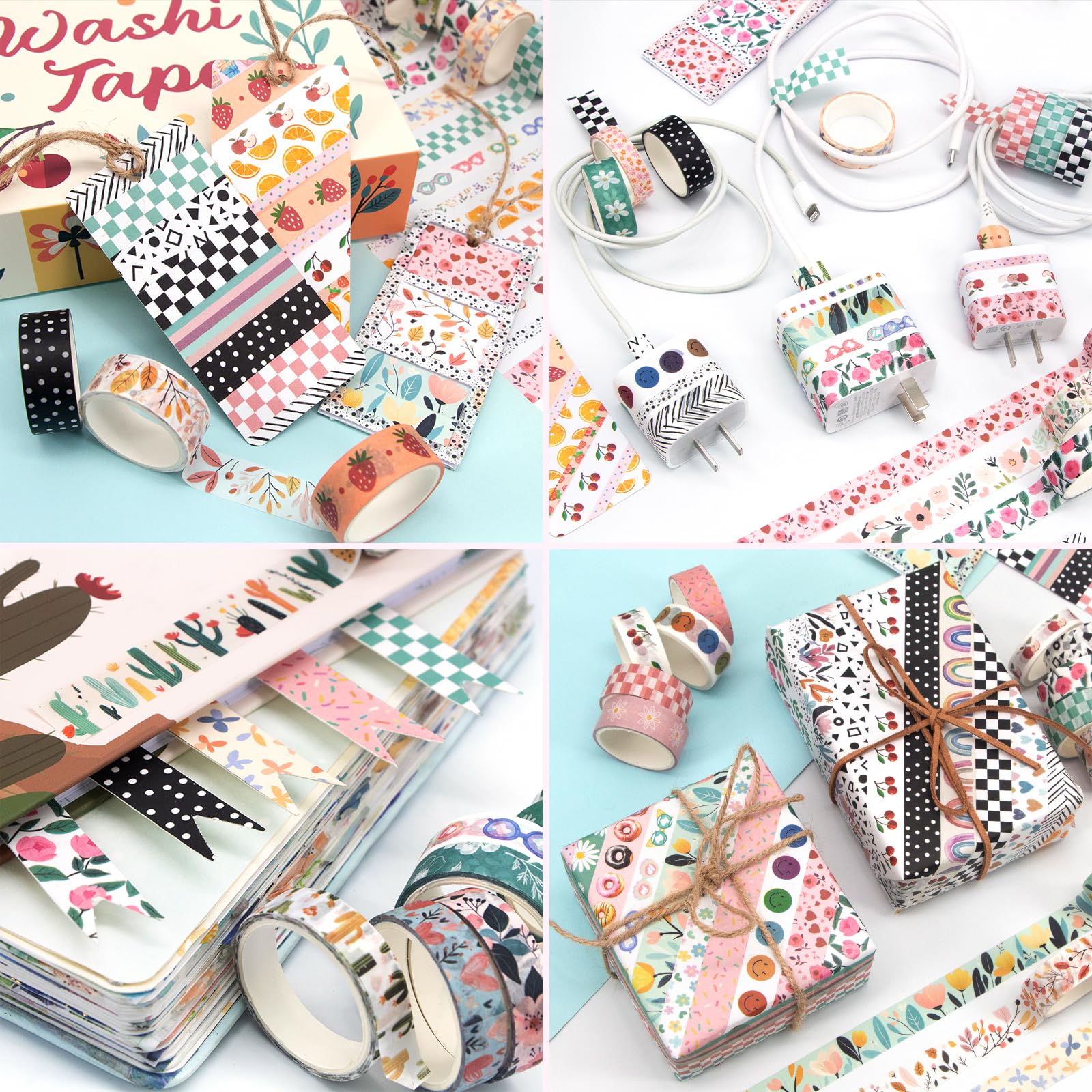 MOOKER Washi Tape Set - 55 Rolls Holiday Decorative Tape -5
