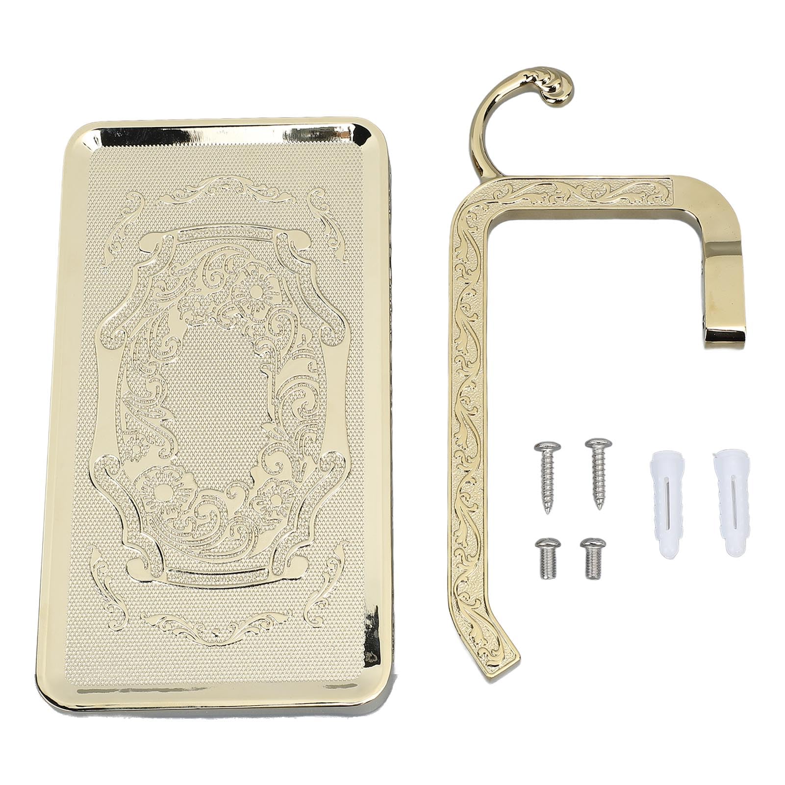 ETiME Toilet Paper Holder Multi Purpose Vintage Elegant Zinc Alloy Double Bathroom Paper Towel Holder with Shelf for Bathroom (A1)