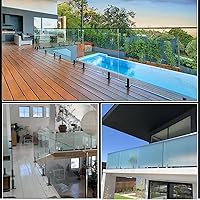 Vista 7 de Abrazadera de barandilla de vidrio, 14 piezas, abrazadera de vidrio de acero inoxidable 304, abrazadera de espiga para valla de piscina