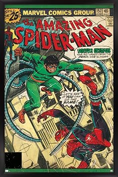 Marvel Comics Spider-Man - Amazing Spider-Man #157 Wall Poster, 34L" x 22.4W", Black Framed Version