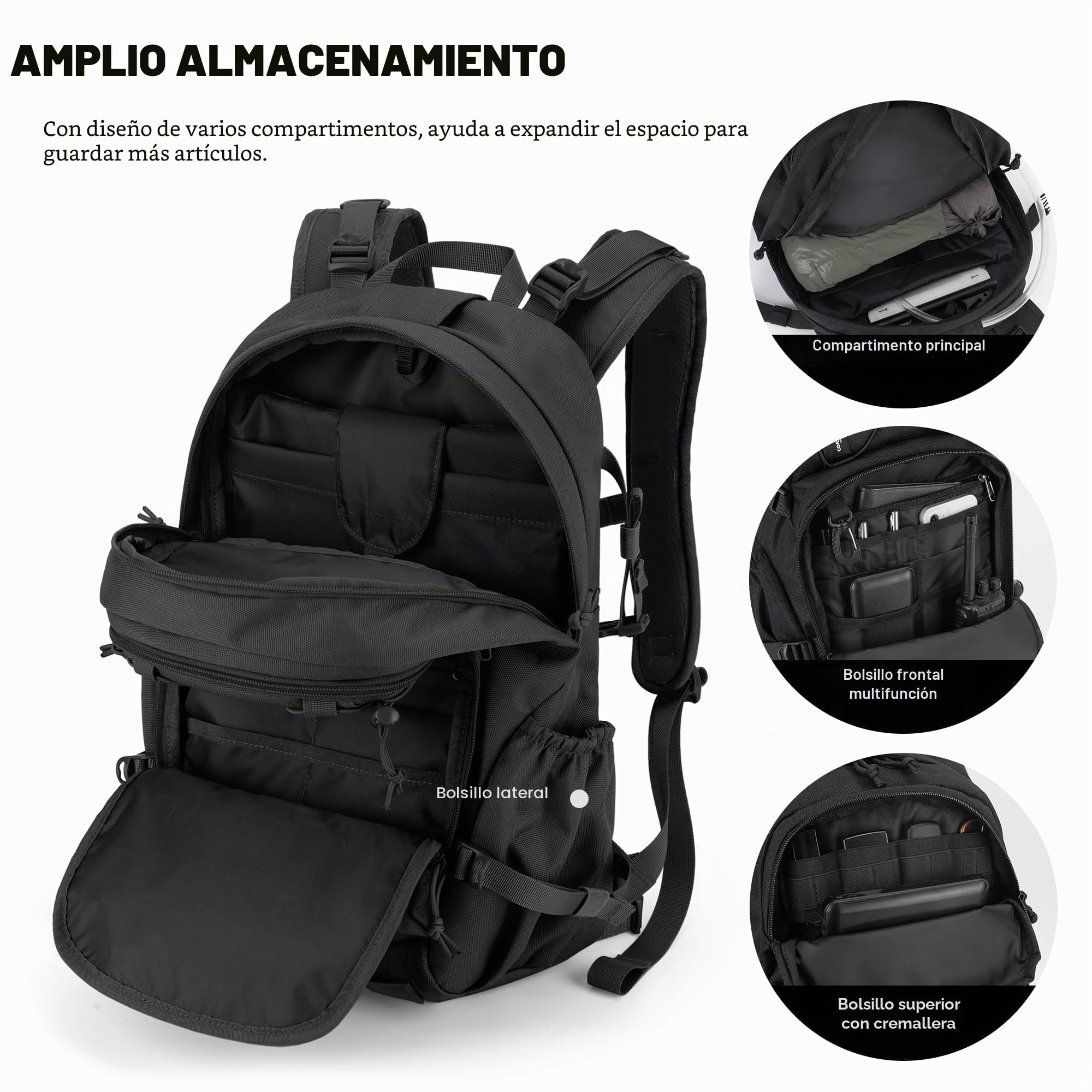 Mardingtop Mochila táctica de 25 l para exteriores, mochila de senderismo, mochila de viaje y trekking