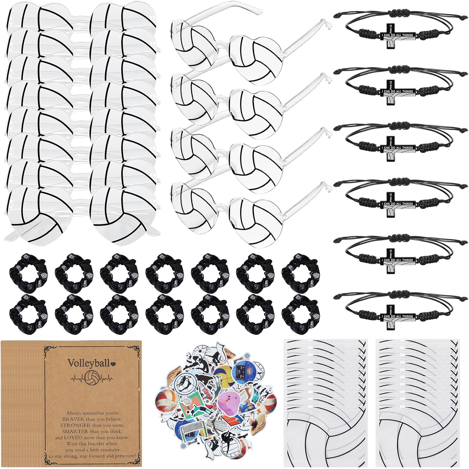 150 Pcs/20 Sets Basketball Senior Night Gifts for Girls - Basketball Team Gifts for Girls with Scrunchies Makeup Bags Sunglasses Bracelets Stickers Sport Party Favors Birthday Party Supplies