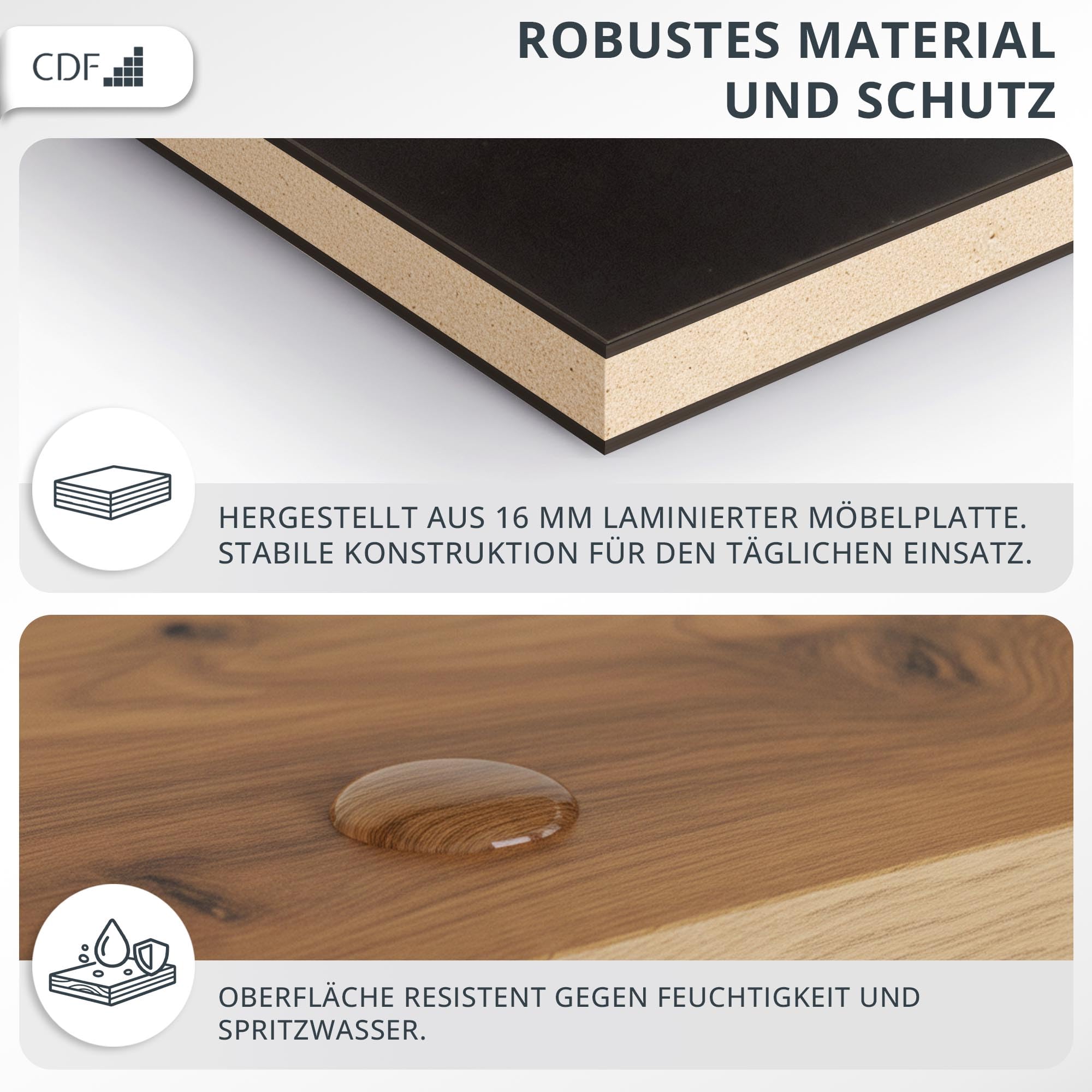 CDF Schreibtisch mit Regal Schublade 140cm 3 Einlegeböden Computertisch | Home Office Bürotisch Ergonomisch Arbeitstisch Jugendzimmer Schlafzimmer Kinderzimmer Rollschienen Weiß Spanplatte
