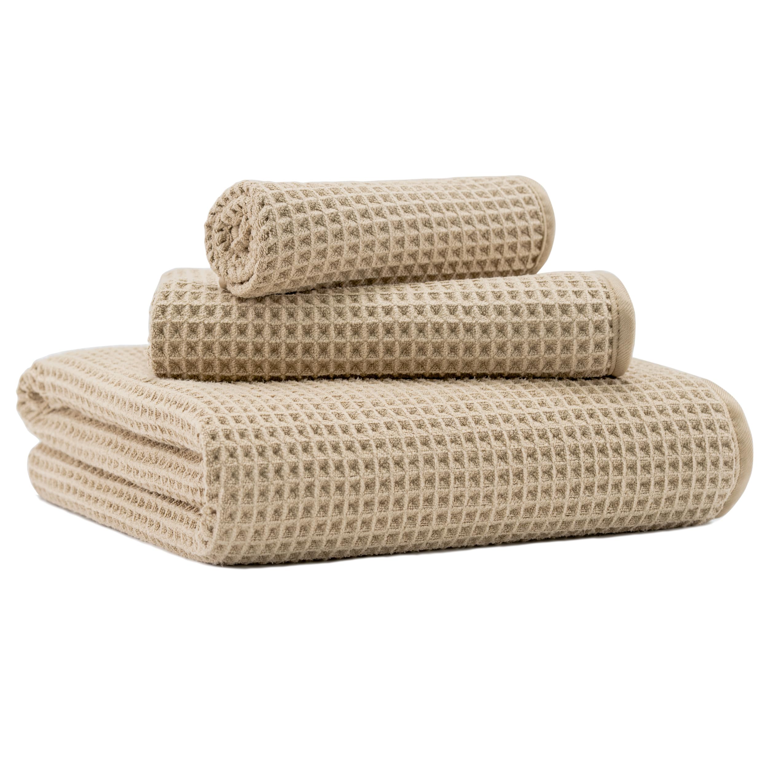 Amazon.com: MICROFI New Microfiber Waffle Bath Towels, 3 Pieces ...