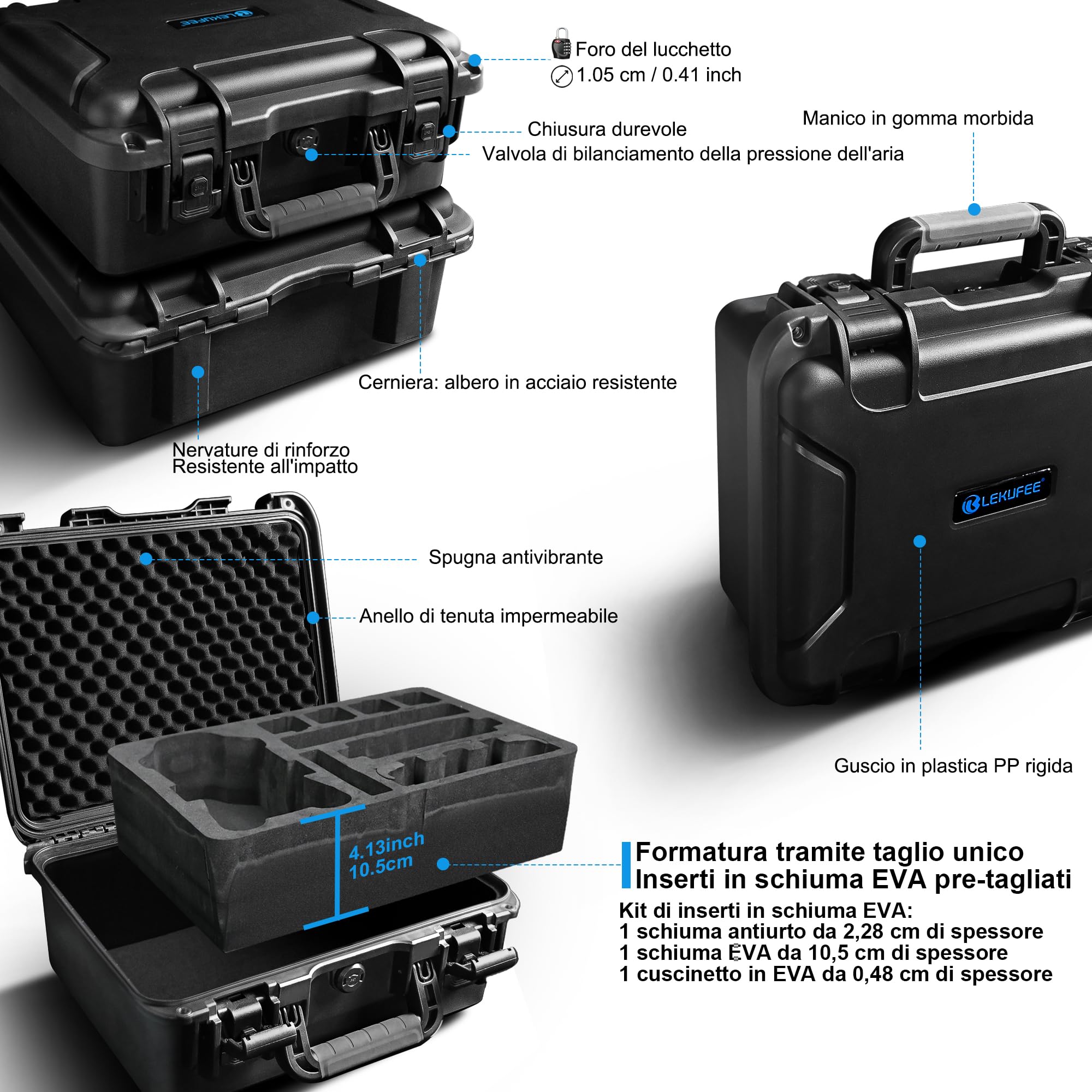 Custodia rigida impermeabile DJI Mavic 4 Pro, Creator Combo, Fly More Combo, DJI RC Pro 2/RC 2, 7 batterie, hub ricarica, accessori