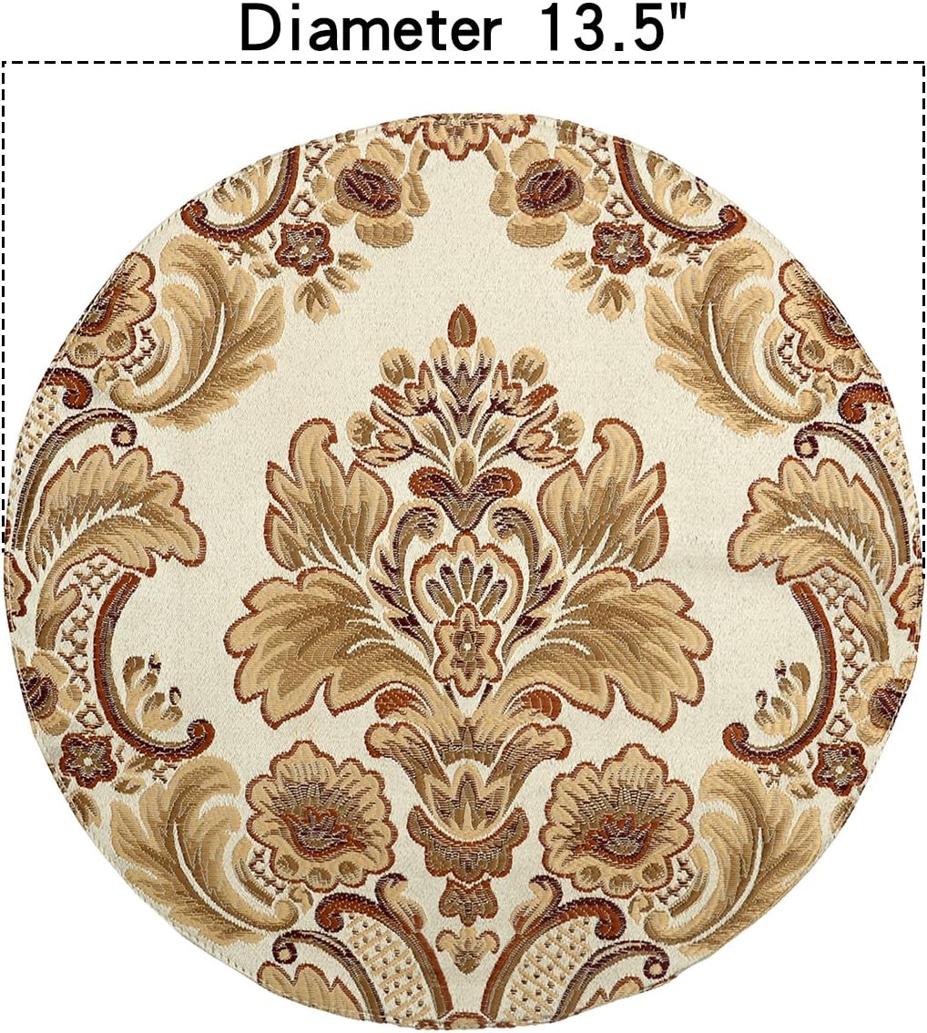 Grelucgo Set of 7 Wedge Place mats and Centerpieces Set for Round Tables, Khaki