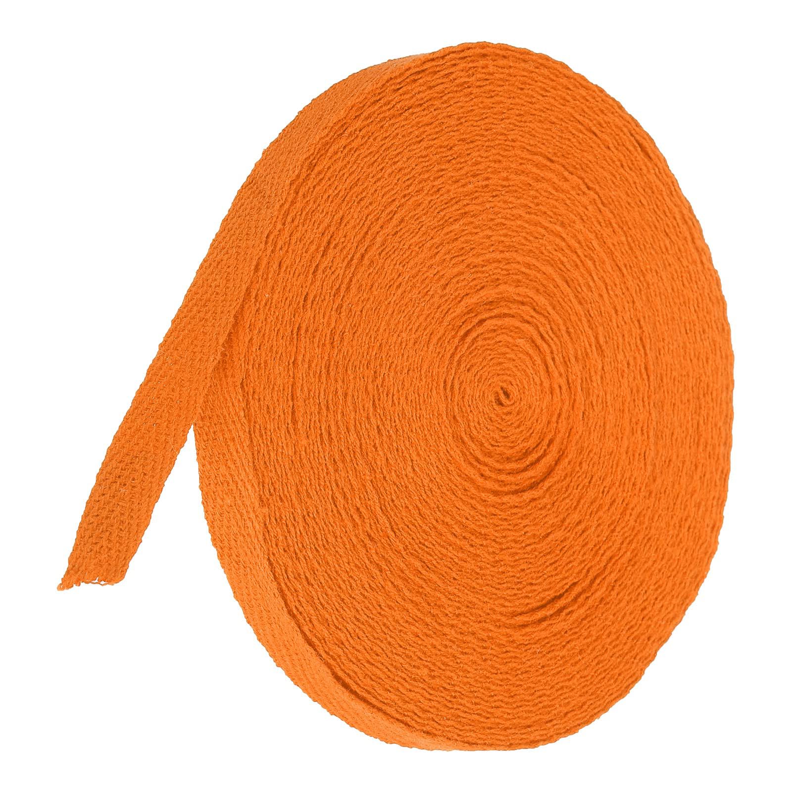 TA-VIGOR Cotton Twill Tape 10mm x 10 Yards Herringbone Webbing Orange — image 1