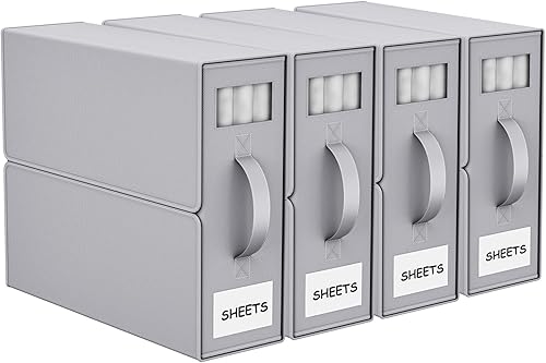 HSFTEC Organizador de ropa de cama plegable, contenedores de almacenamiento de tela para sábanas, fundas de edredón y fundas de almohada, HSFTEC Organizador de ropa de cama plegable, contenedores de almacenamiento de tela para sábanas, fundas de edredón y fundas de almohada,