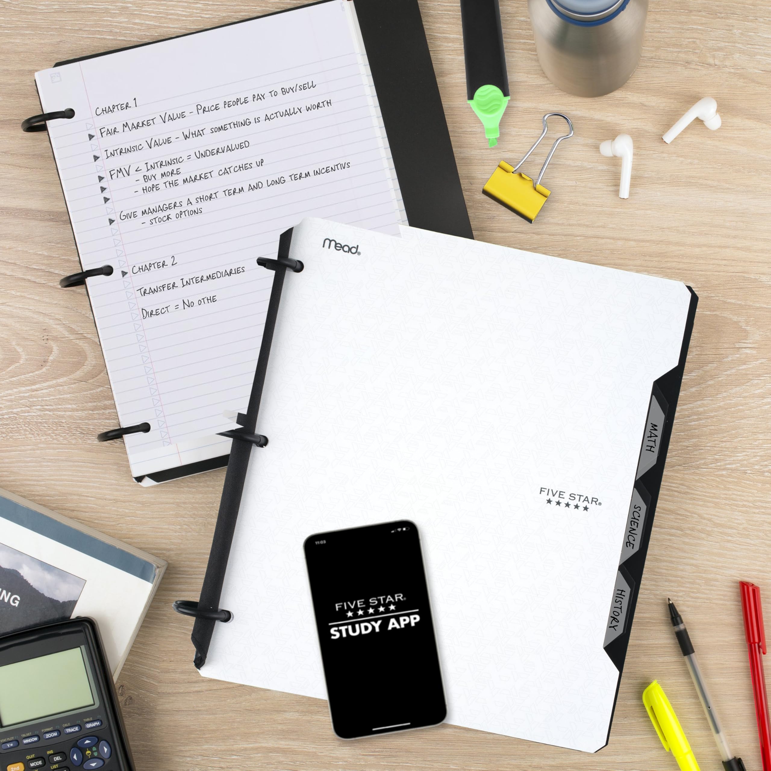 Five Star Flex Hybrid NoteBinder, segregator 2,5 cm, notebook i segregator wszystko w jednym, czarny (29328AA2)