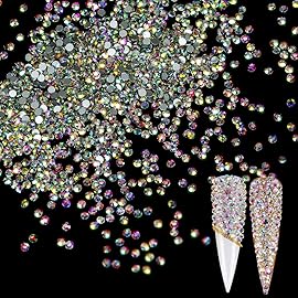 Novani 2880pcs Rhinestones, Flatback Loose Gemstones Glass Rhinestones for Clothes Shoes Crafts Makeup Nail Art and DIY Decorations(SS3, Crystal AB)