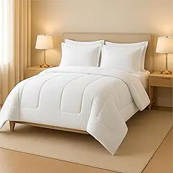 Kit Edredom Jogo de Cama Dupla Face 6 Peças Casal Queen (Branco)