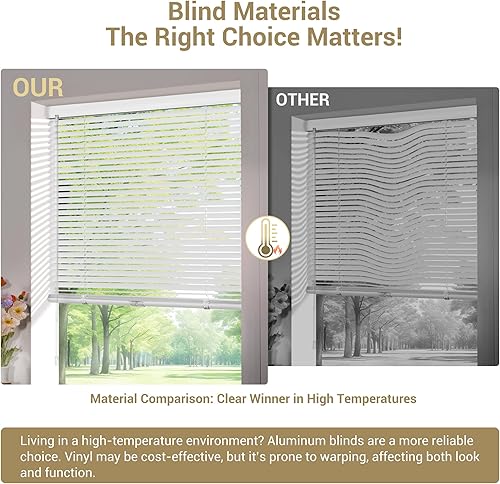 Miniatura 2 de HOTSOON Mini persianas de aluminio, persianas de ventana sin cordón de 1 pulgada, persianas horizontales personalizadas cortadas a medida, persianas