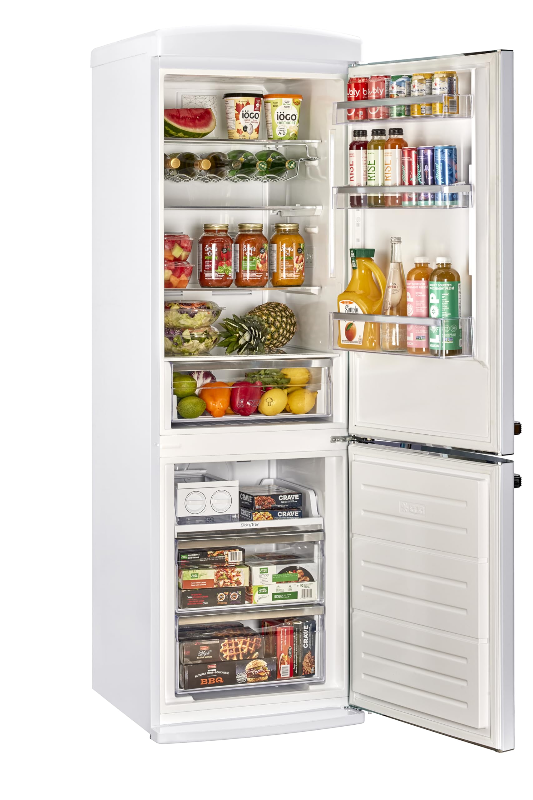 Unique Appliances Classic Retro 12 cu.ft. Bottom Freezer Refrigerator in Marshmallow White on Fridge.com