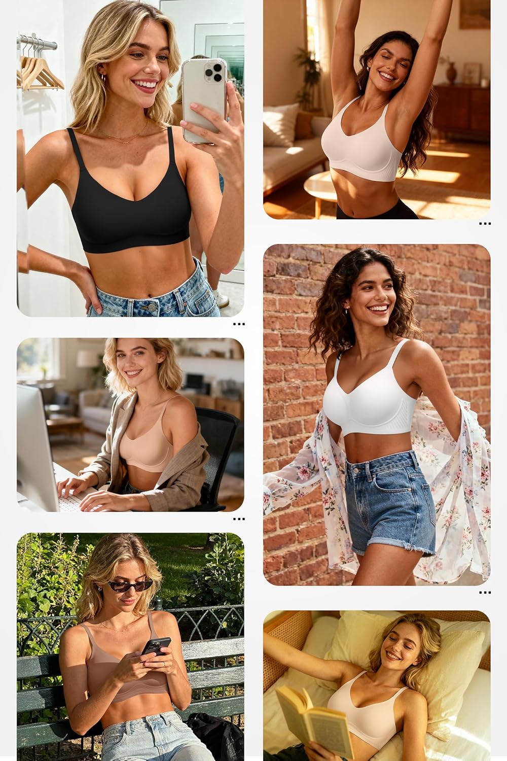 Jelly Bras for Women No Underwire Wireless Tshirt Bra Push Up Seamless Bralettes w Support - Image 6