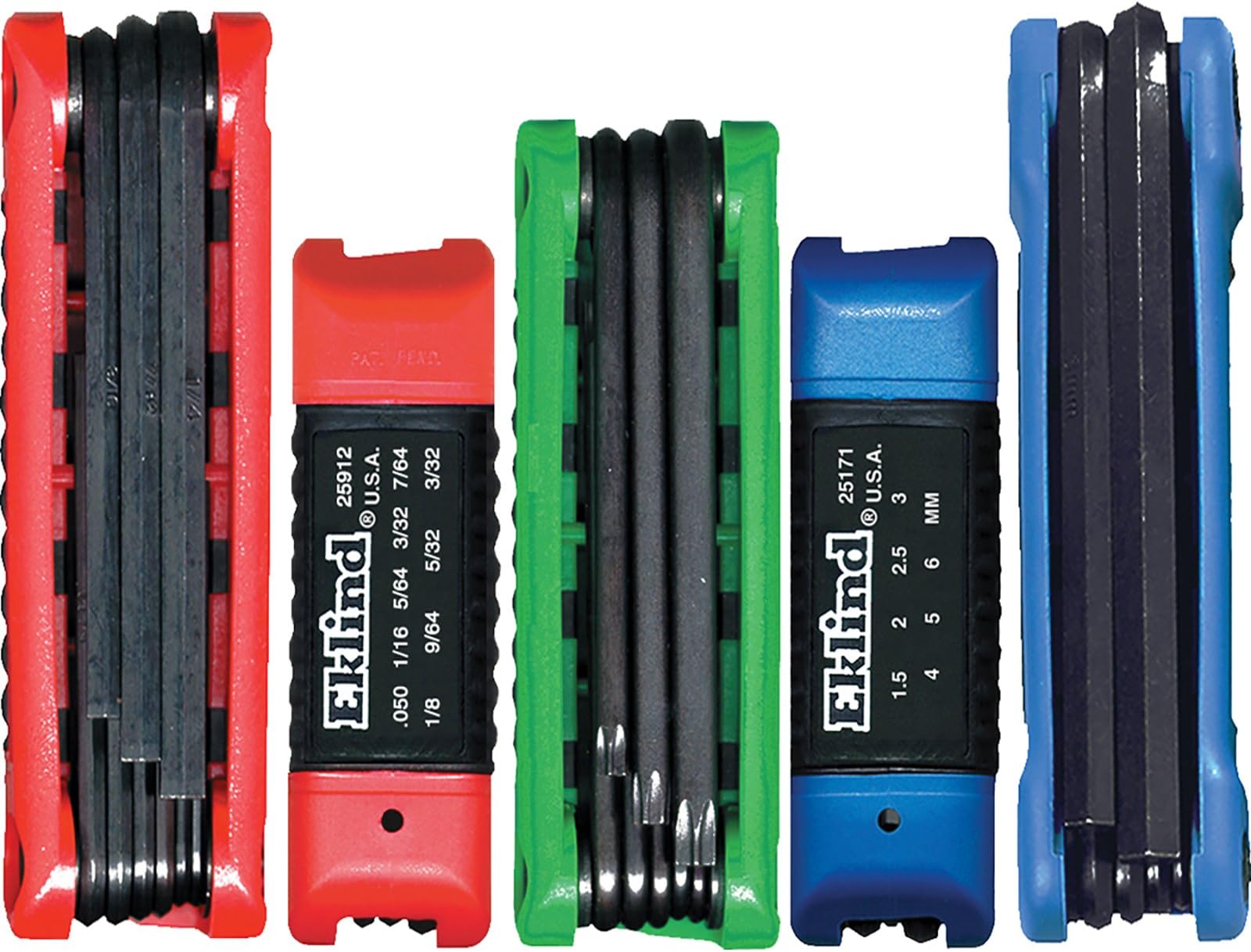Eklind Tool 25036 5 sets 36 Pieces Steel Ergo-Fold Fold-up Hex Key Allen Wrench Combo, Inch/MM/TORX Star