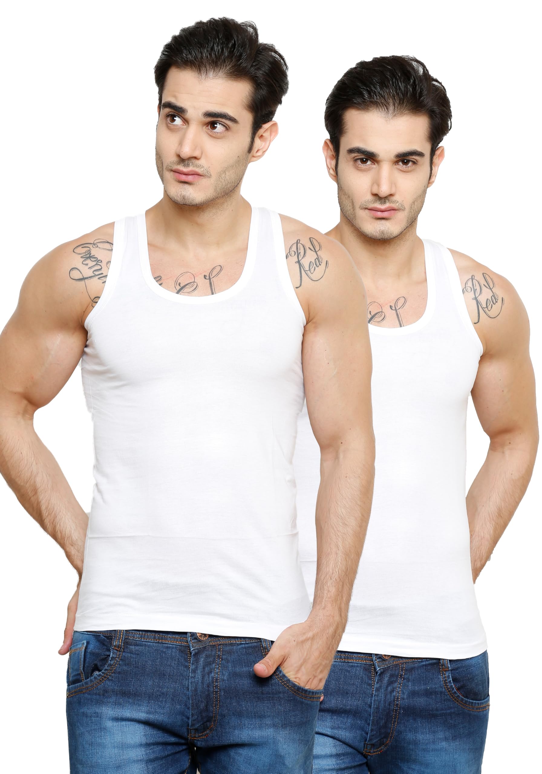 prince Hero Round Neck Sleeveless Cotton Vest Combo for Men, 100% Combed Cotton - Stretchable & Breathable - Comfortable Fit - Ideal Summer Innerwear-picture-51