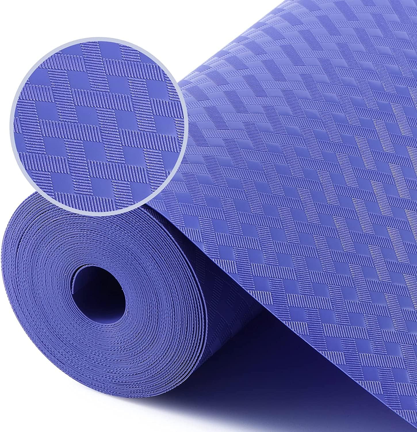 KayJen (45 cmX5 m) Purple Food Grade EVA Anti Slip MatSheet for Fridge, Kitchen, Drawer, Shelf Liner, Table (Check Design, Purple)