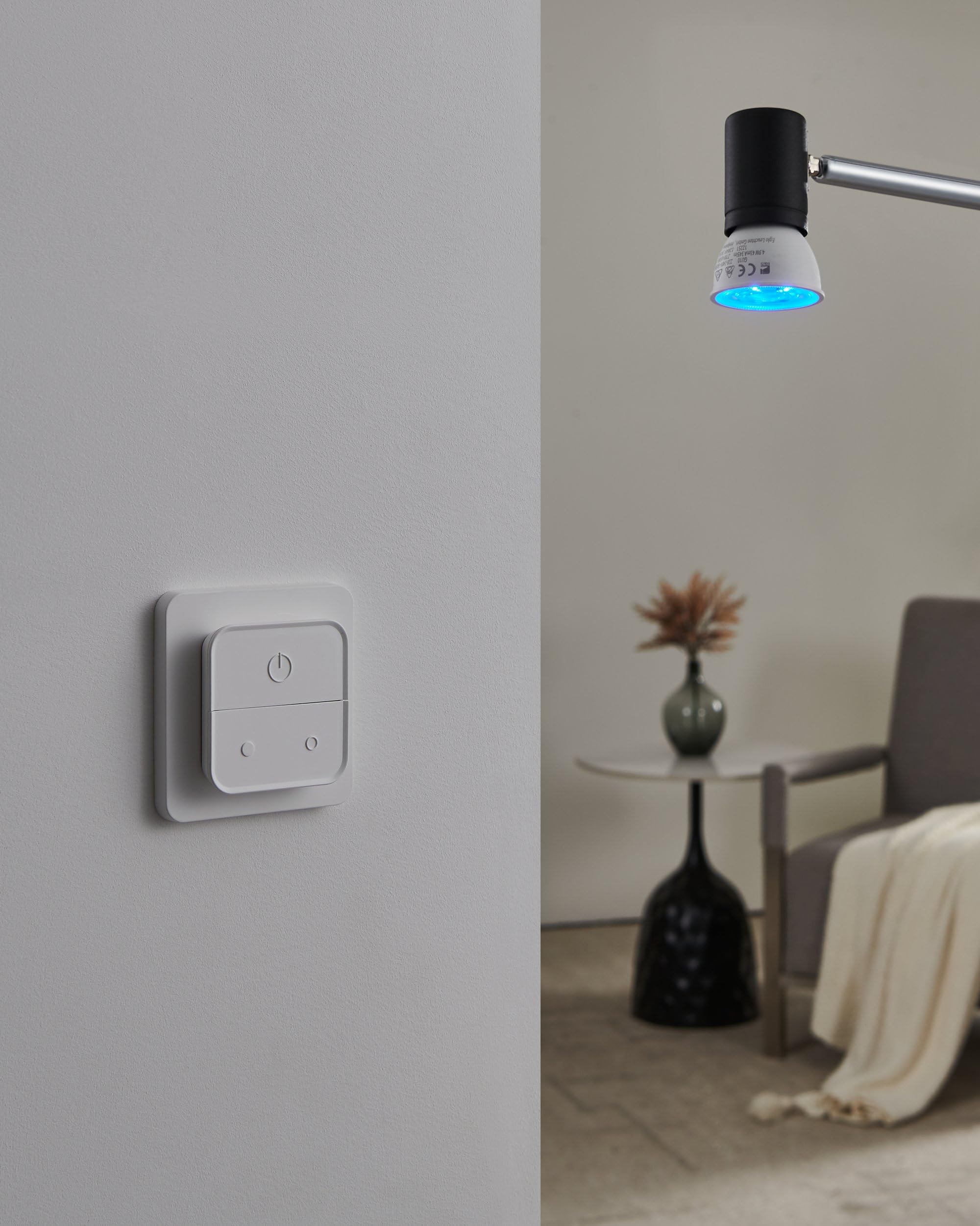 Eglo Connect.z Juego de 3 bombillas LED GU10 con interruptor | para hogar inteligente, ZigBee, control por voz de Alexa y aplicación, regulable, blanco cálido y frío, RGB, 345 lúmenes, 4,9
