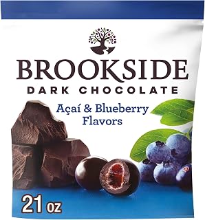 Brookside Dark Chocolate Acai & Blueberry Flavored Centers, 21 oz Bag - Gluten-Free Kosher Snacking Chocolate